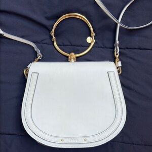 Chloe Cream Crossbody Bag with Gold Hardware